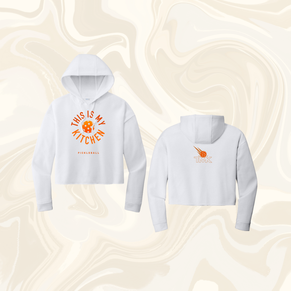 This Is My Kitchen Ladies Crop Hoodie - Orange Circle Logo