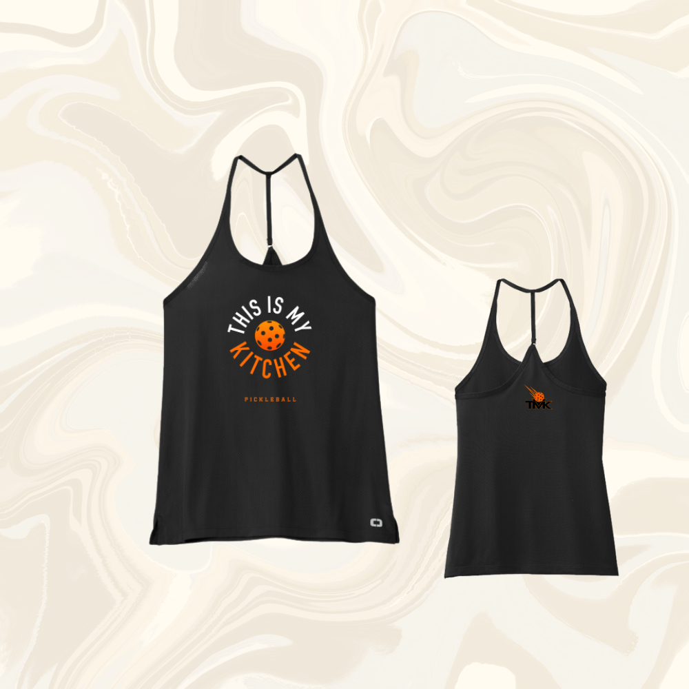 This Is My Kitchen Ladies Racerback Tank - Orange Circle Logo
