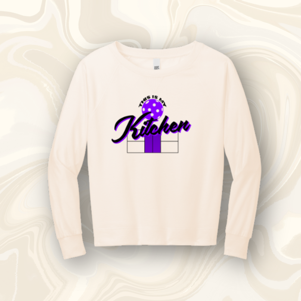 Ladies Terry Purple Logo Long Sleeve