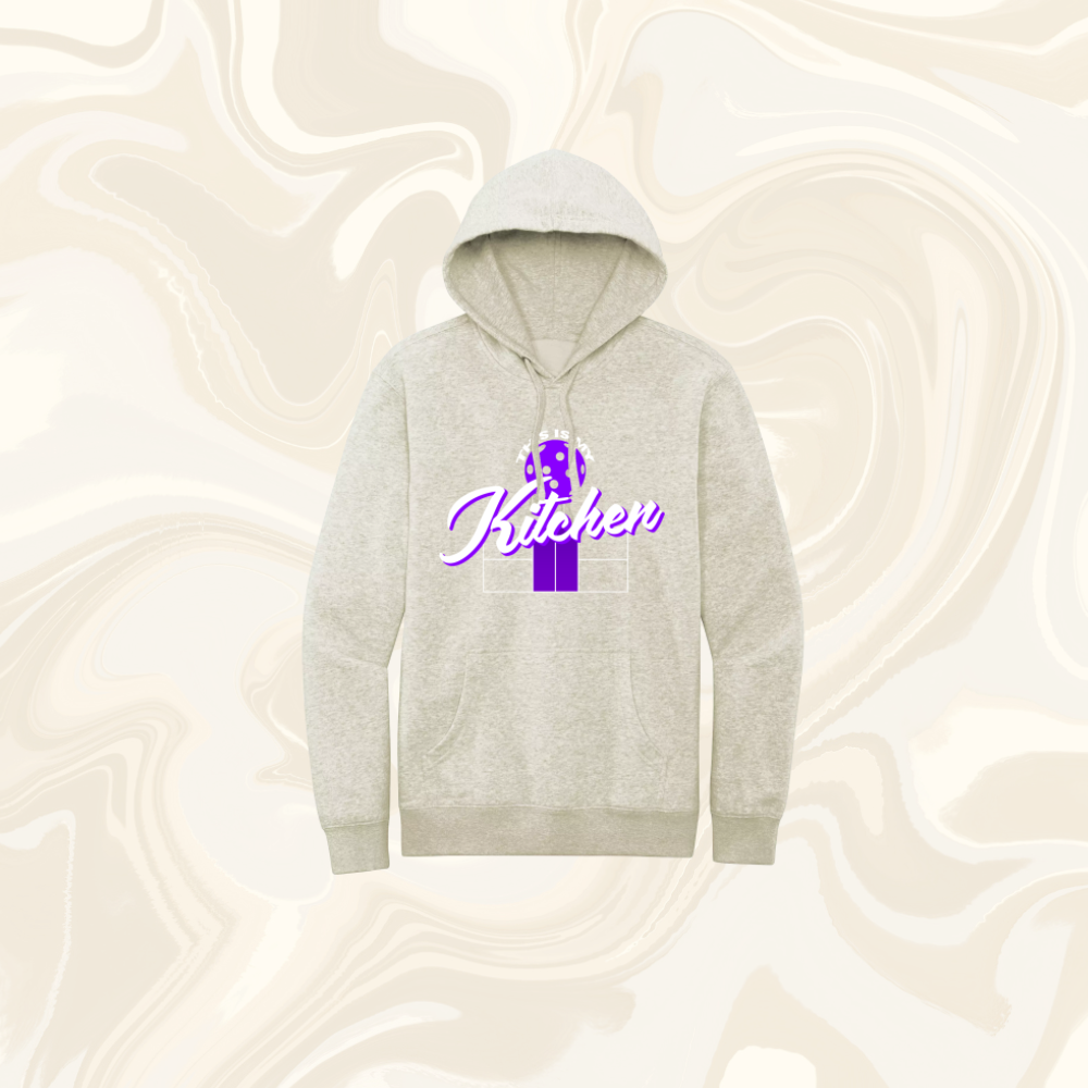 District Fleece Pullover Hooded Sweatshirt Purple Logo