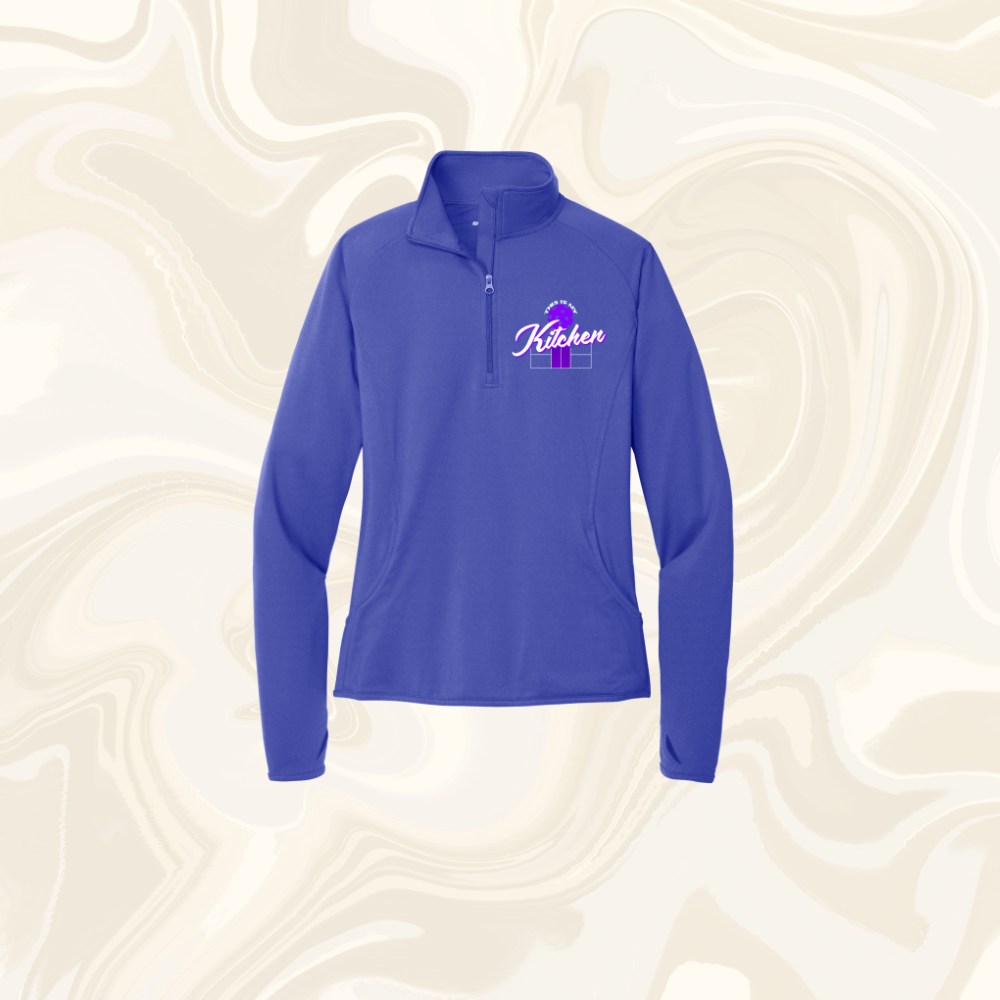 Ladies 1/4 Zip Purple Logo