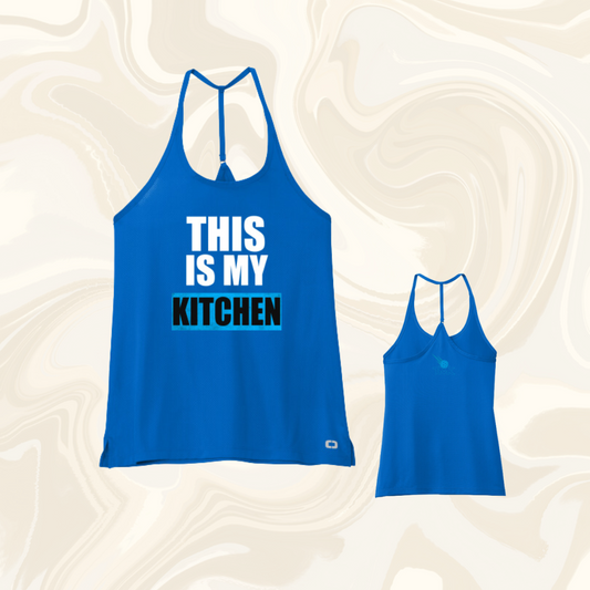 Ladies Racerback Tank - Blue Logo