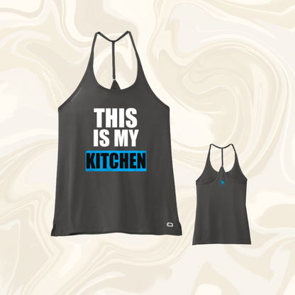 Ladies Racerback Tank - Blue Logo