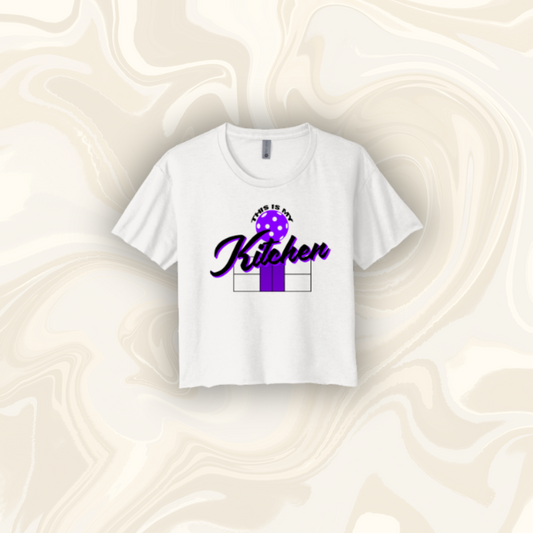 Women's Cropped Tee Purple Logo