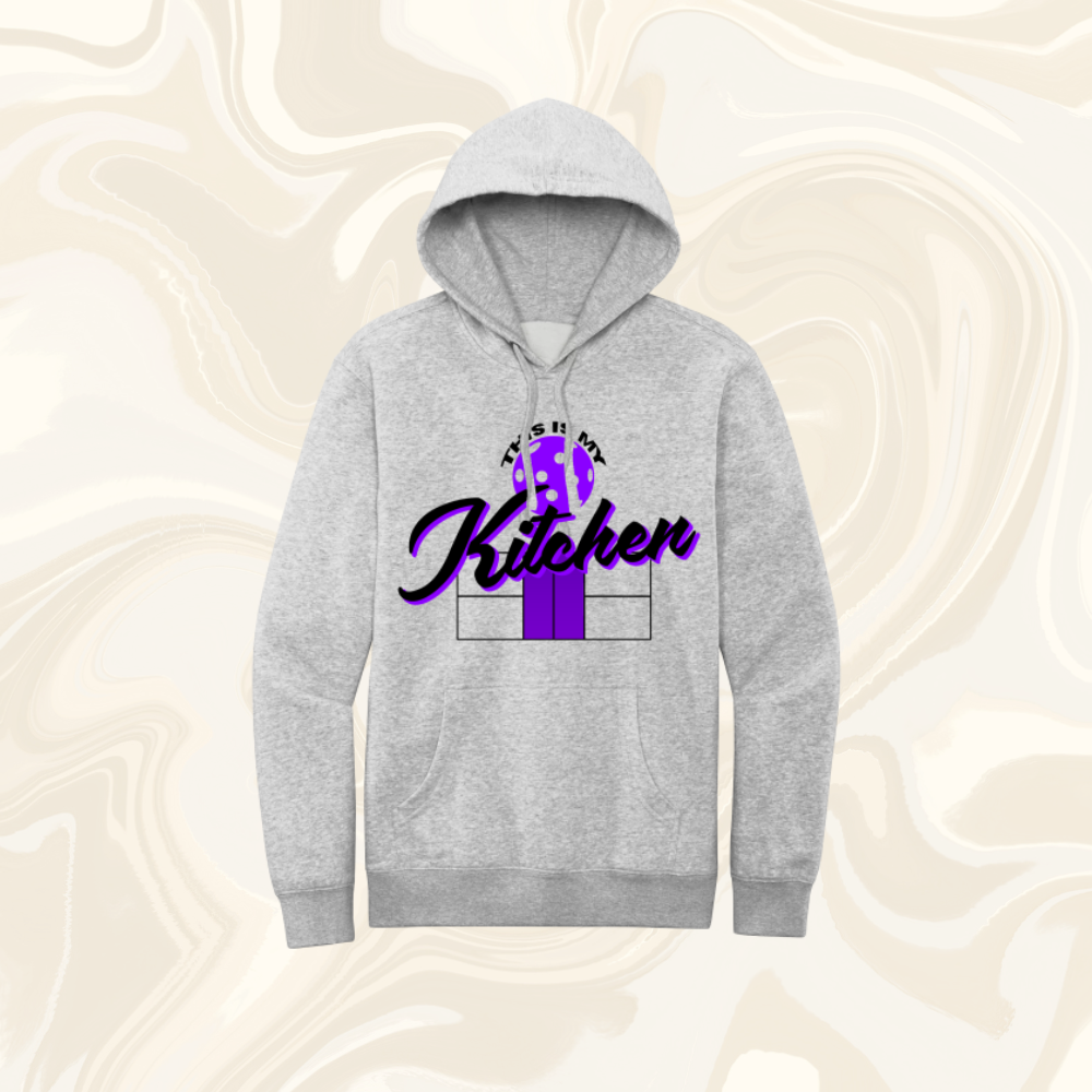 District Fleece Pullover Hooded Sweatshirt Purple Logo