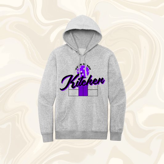 District Fleece Pullover Hooded Sweatshirt Purple Logo